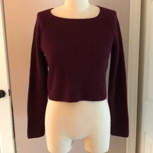 The Limited Women's Burgundy Crew Neck Sweater